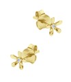 Beautiful Flower Crystal Silver Stud Earring STS-6436